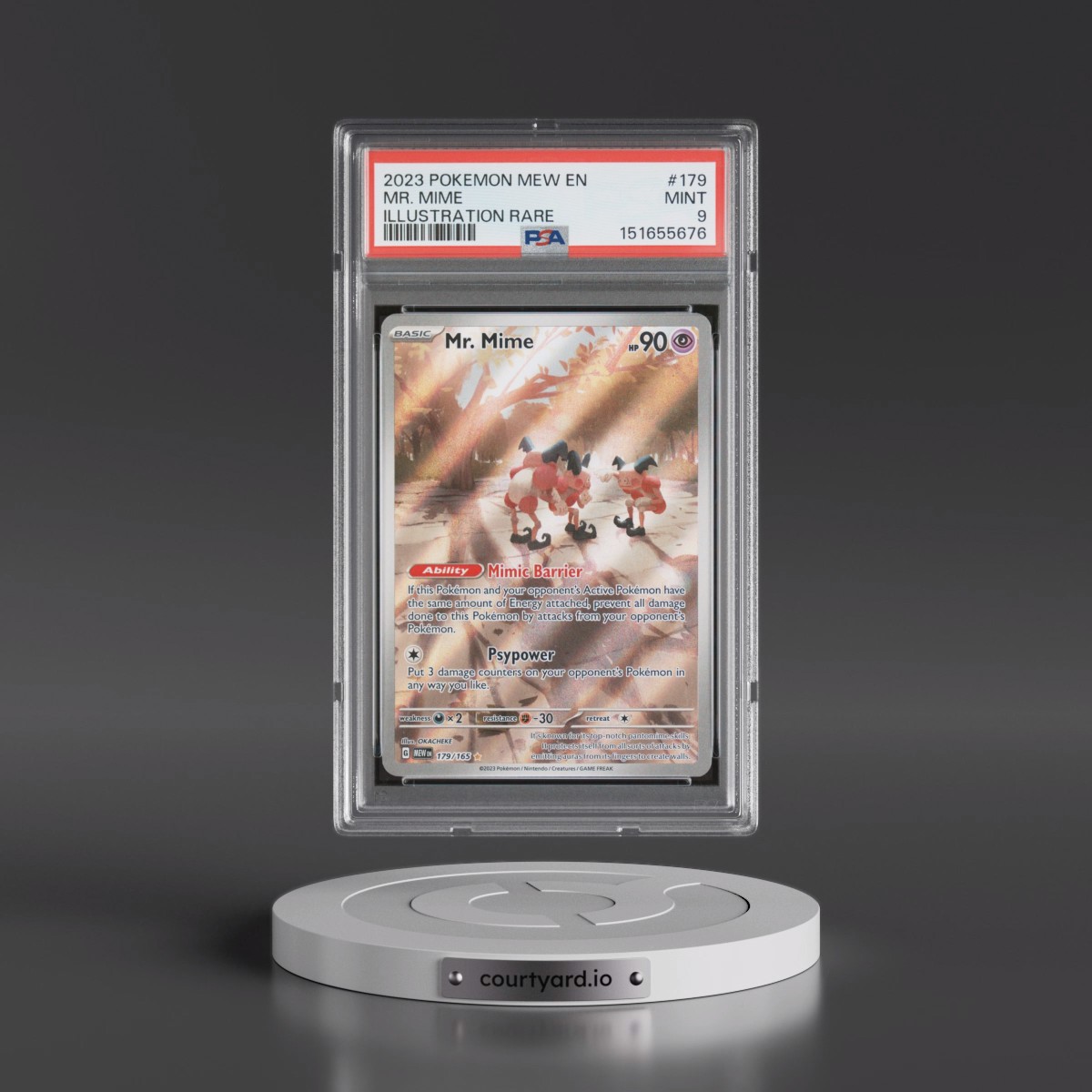 2023 Pokémon Mew EN-151 #179 Mr. Mime - Illustration Rare (PSA 9 MINT)