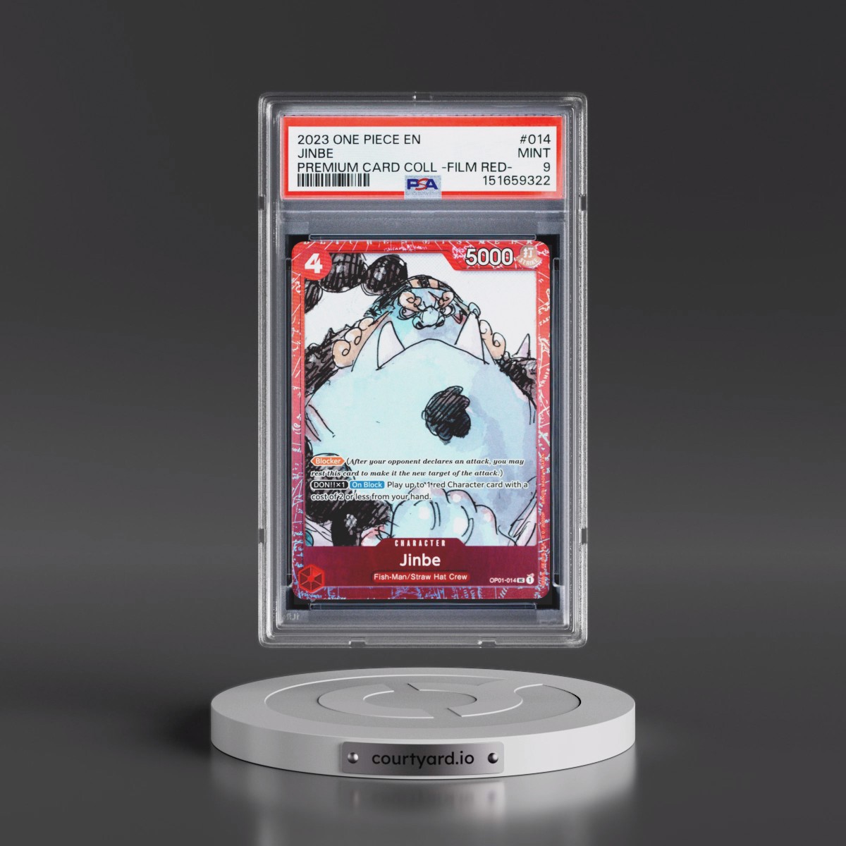 2023 One Piece Premium Card Collection -One Piece Film Red #014 Jinbe (PSA 9 MINT)