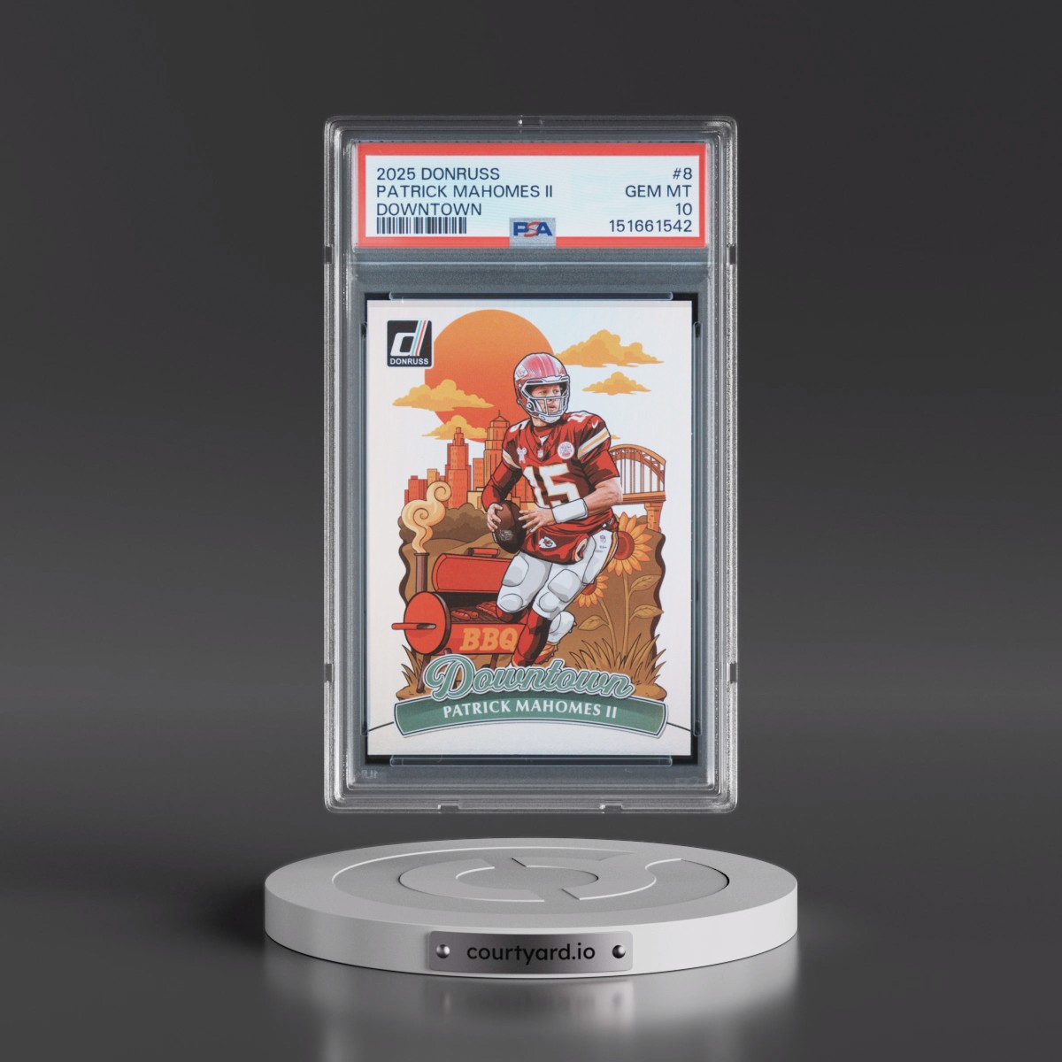 2025 Panini Donruss Downtown #8 Patrick Mahomes II (PSA 10 GEM MINT)