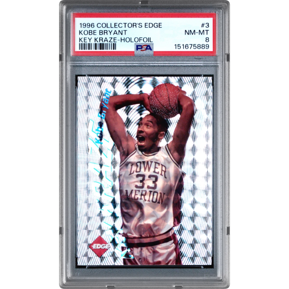 1996 Collector's Edge Key Kraze #3 Kobe Bryant - Holofoil (PSA 8 NM-MT)