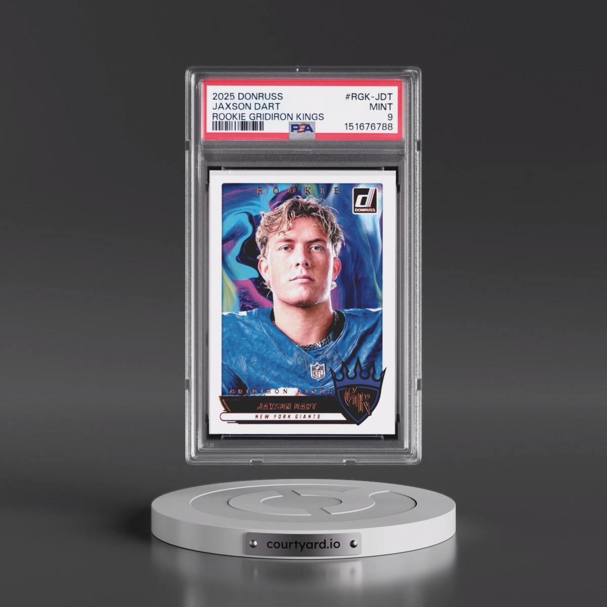2025 Panini Donruss Rookie Gridiron Kings #RGK-JDT Jaxson Dart (PSA 9 MINT)