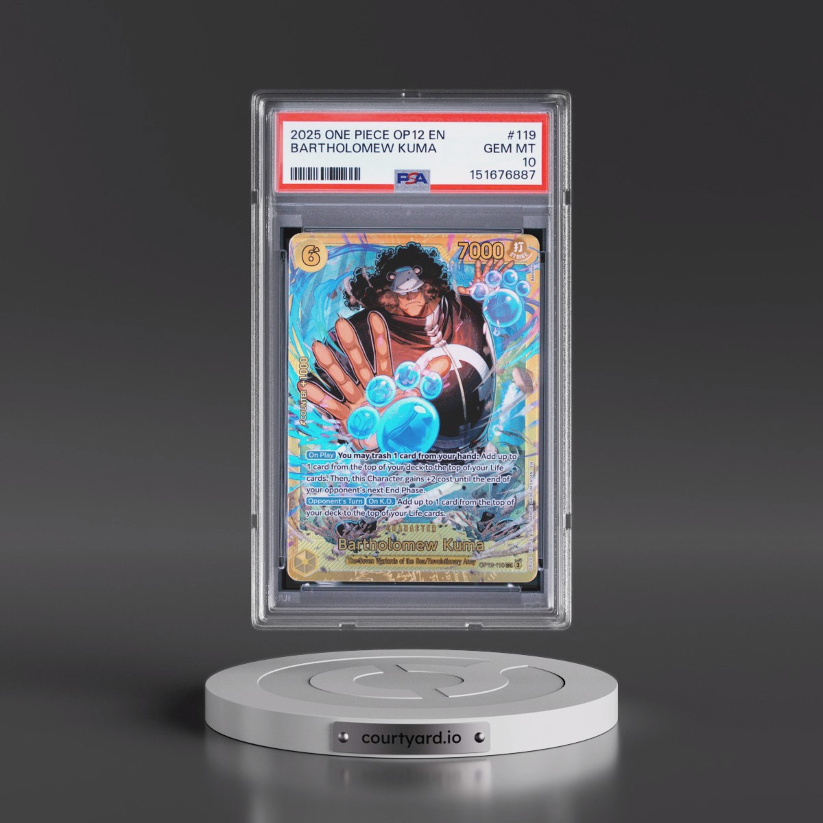 2025 One Piece OP12-Legacy of the Master #119 Bartholomew Kuma (PSA 10 GEM MINT)