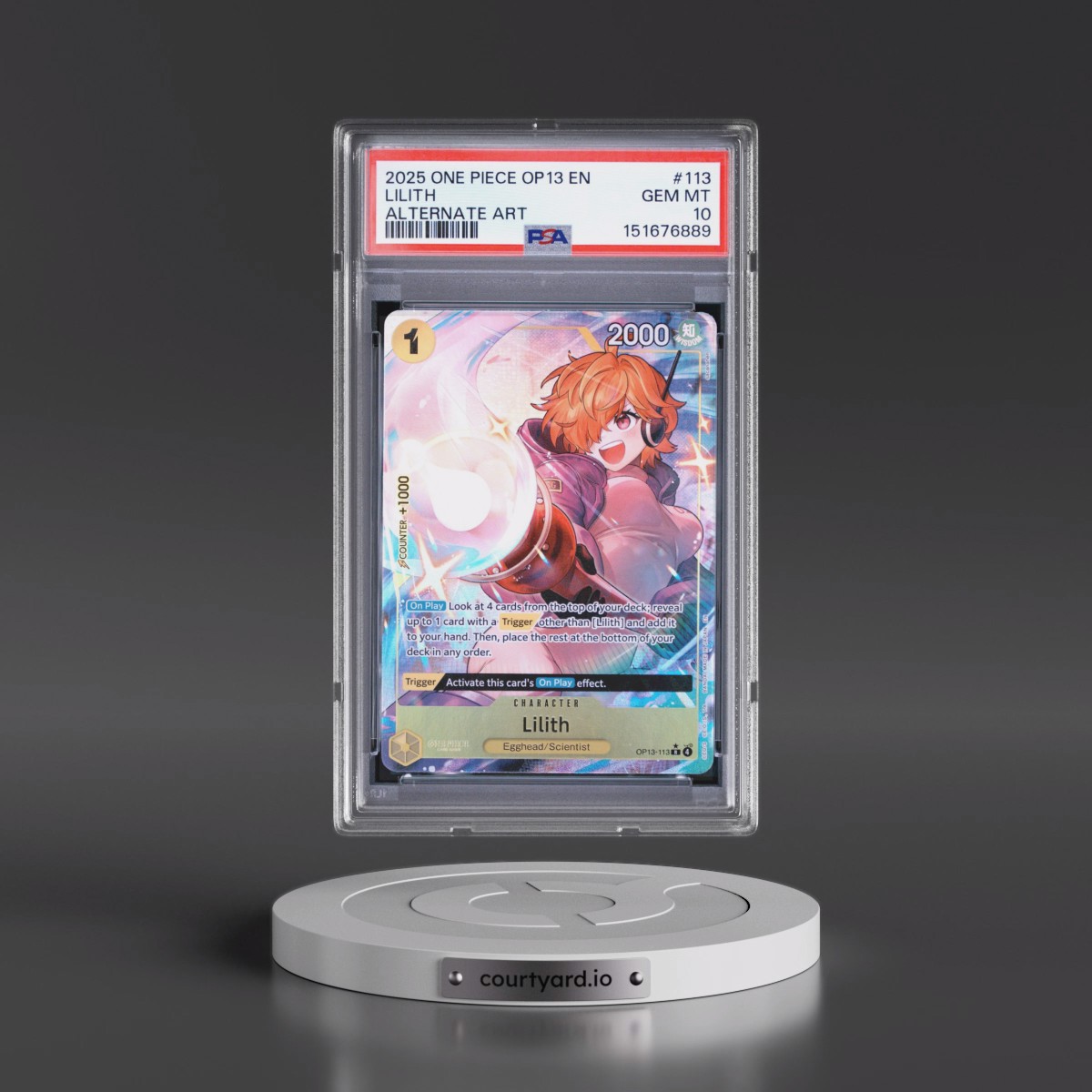 2025 One Piece OP13-Carrying on His Will #113 Lilith - Alternate Art (PSA 10 GEM MINT)