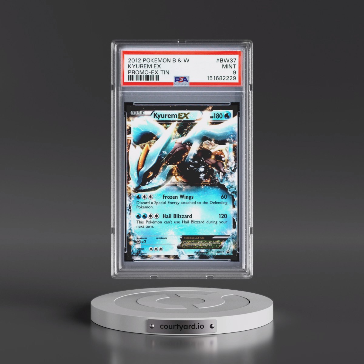 2012 Pokémon Black & White Promo #BW37 Kyurem EX - Holo EX Tin (PSA 9 MINT)