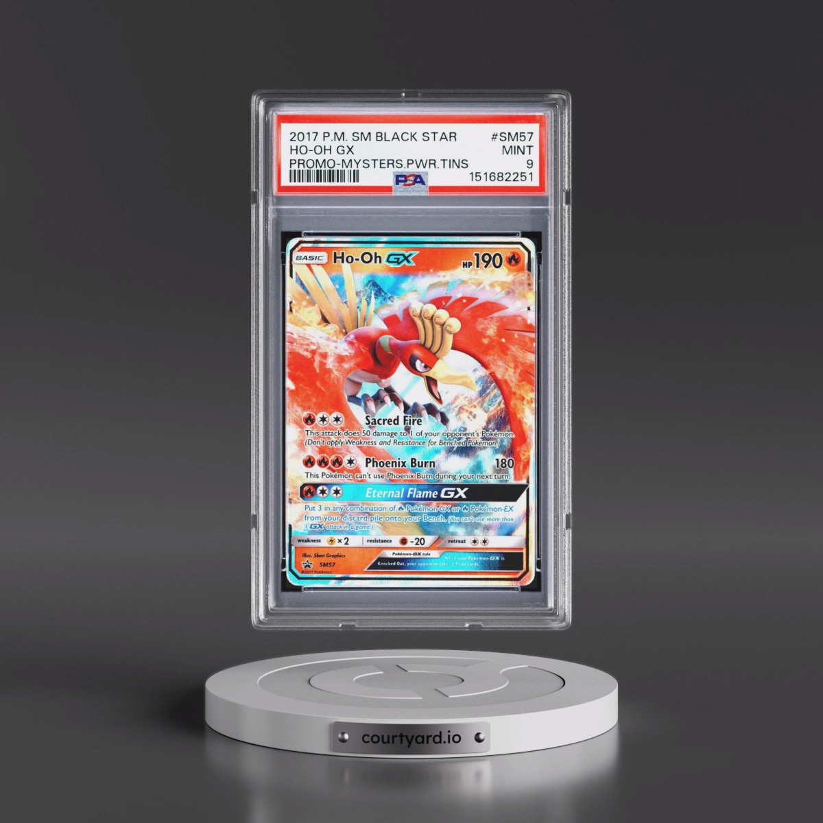2017 Pokémon SM Black Star Promo #SM57 HO-Oh GX - Holo Mysterious Powers Tins (PSA 9 MINT)