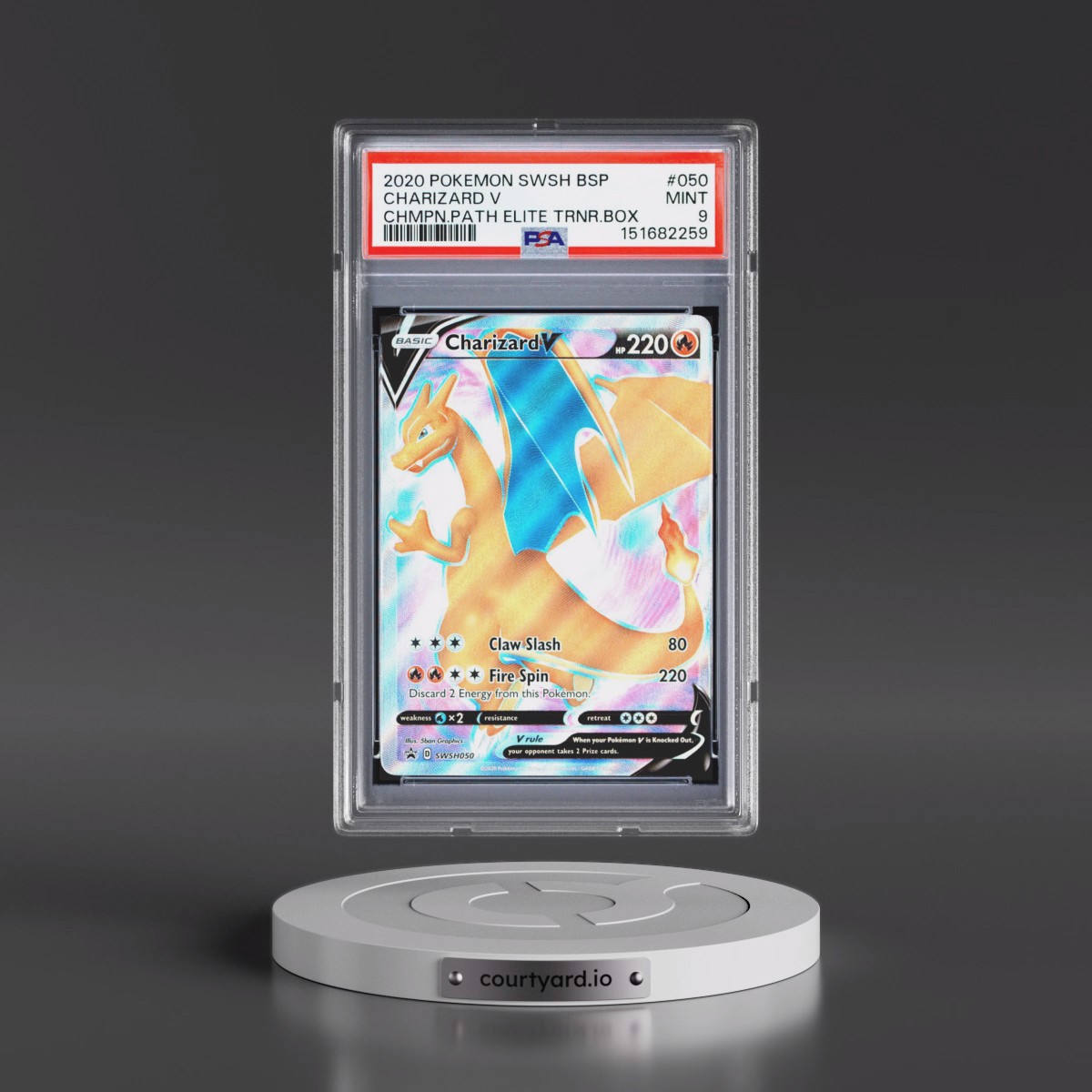 2020 Pokémon Swsh Black Star Promo #050 Charizard V - Holo Champion's Path Elite Trainer Box (PSA 9 MINT)