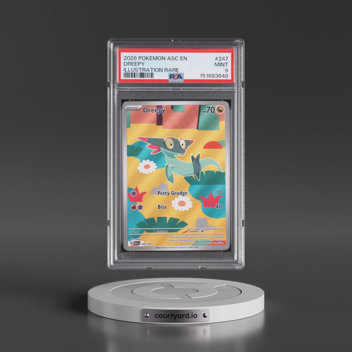 2026 Pokémon Asc EN-Ascended Heroes #247 Dreepy - Illustration Rare (PSA 9 MINT)