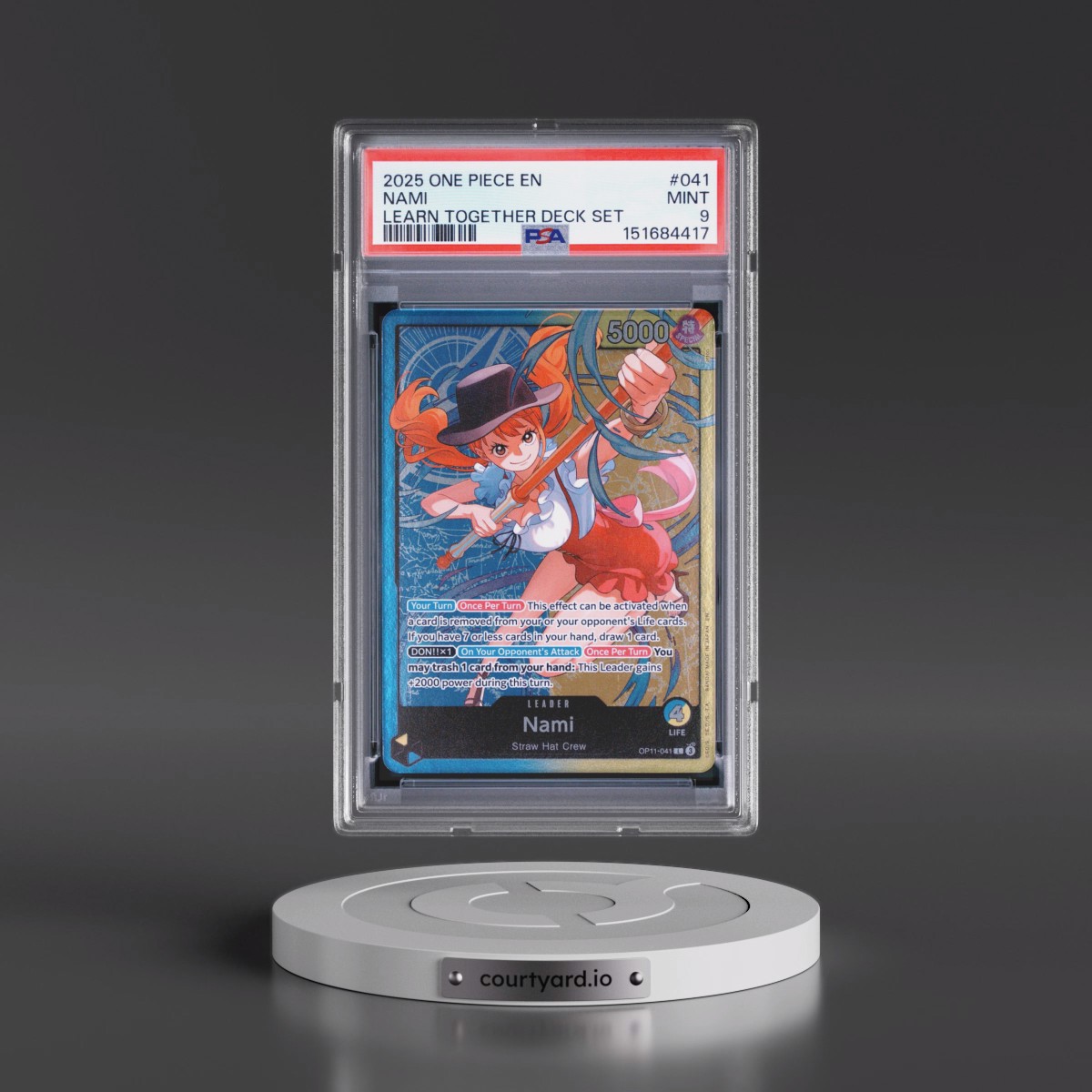 2025 One Piece Learn Together Deck Set #041 Nami (PSA 9 MINT)
