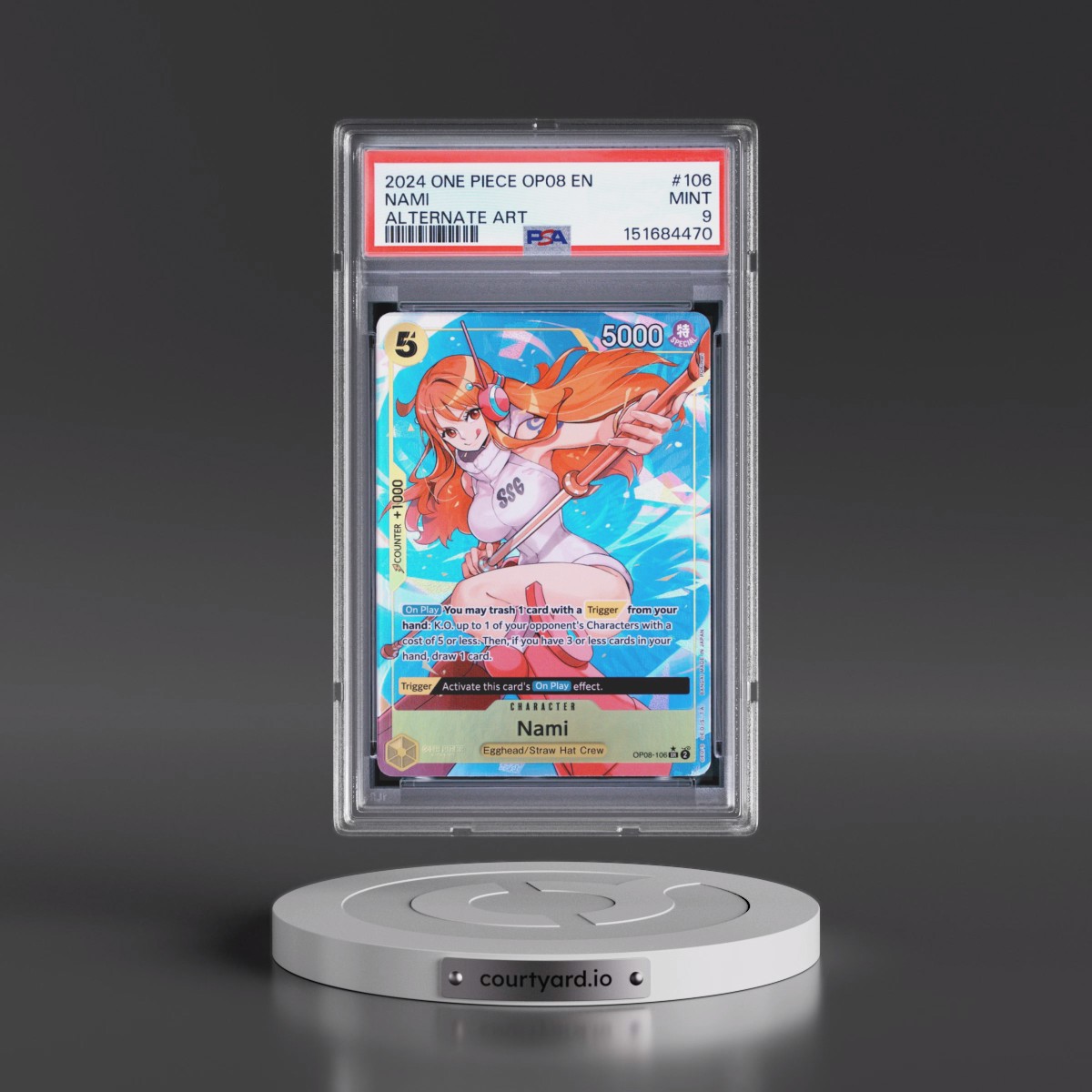 2024 One Piece OP08-Two Legends #106 Nami - Alternate Art (PSA 9 MINT)