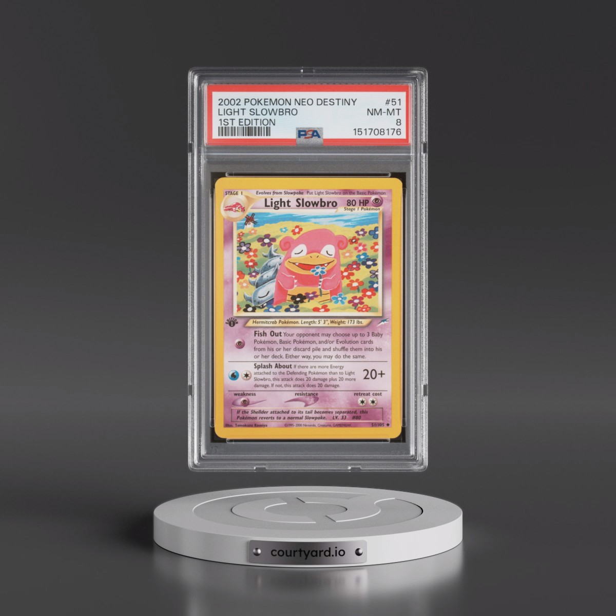 2002 Pokémon Neo Destiny #51 Light Slowbro - 1st Edition (PSA 8 NM-MT)