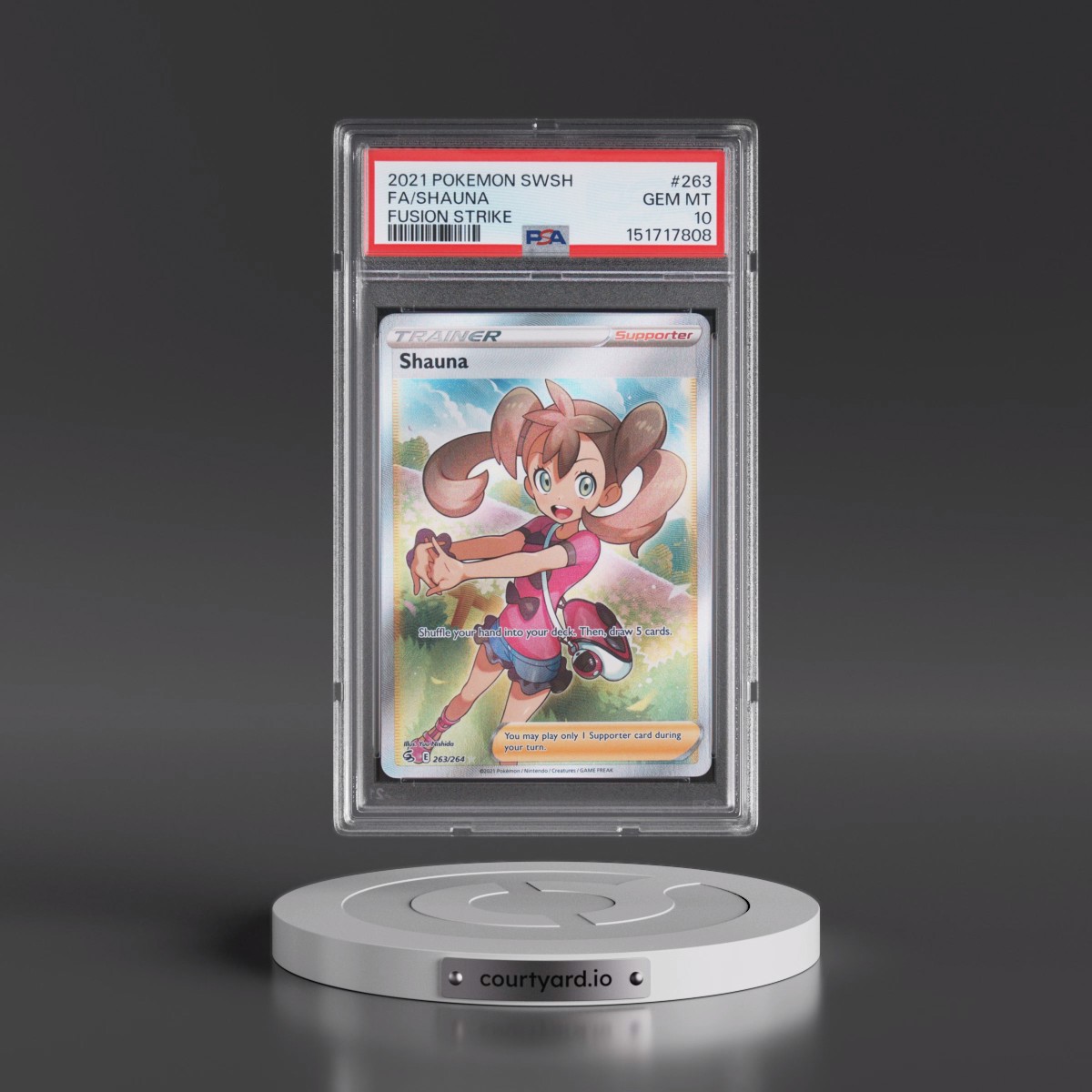 2021 Pokémon Sword & Shield Fusion Strike #263 Shauna - Full Art (PSA 10 GEM MINT)