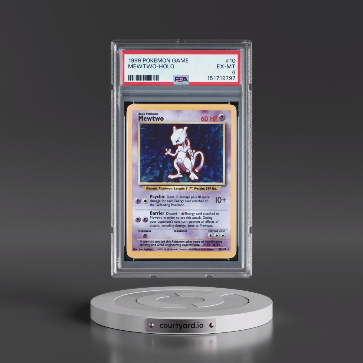 1999 Pokémon Game #10 Mewtwo - Holo (PSA 6 EX-MT)
