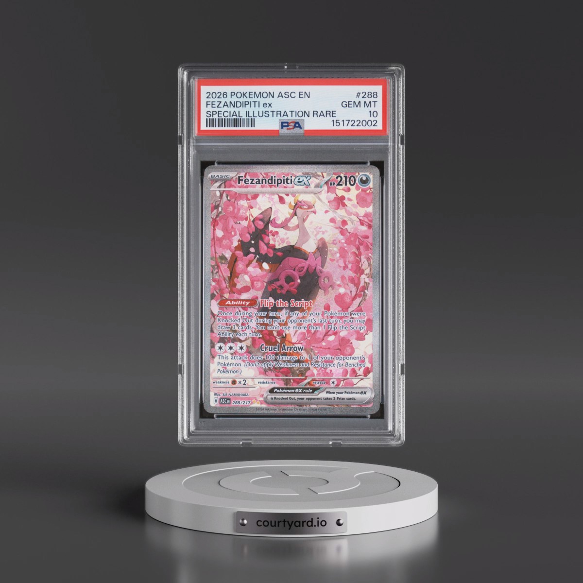 2026 Pokémon Asc EN-Ascended Heroes #288 Fezandipiti EX - Holo Special Illustration Rare (PSA 10 GEM MINT)