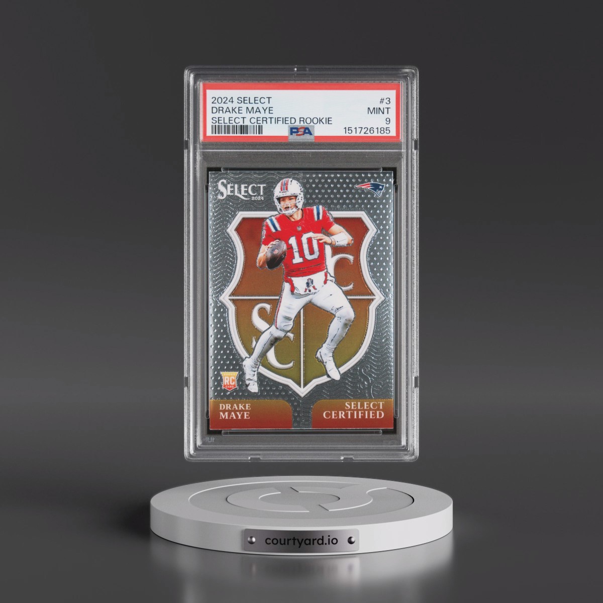 2024 Panini Select Select Certified Rookies #3 Drake Maye (PSA 9 MINT)