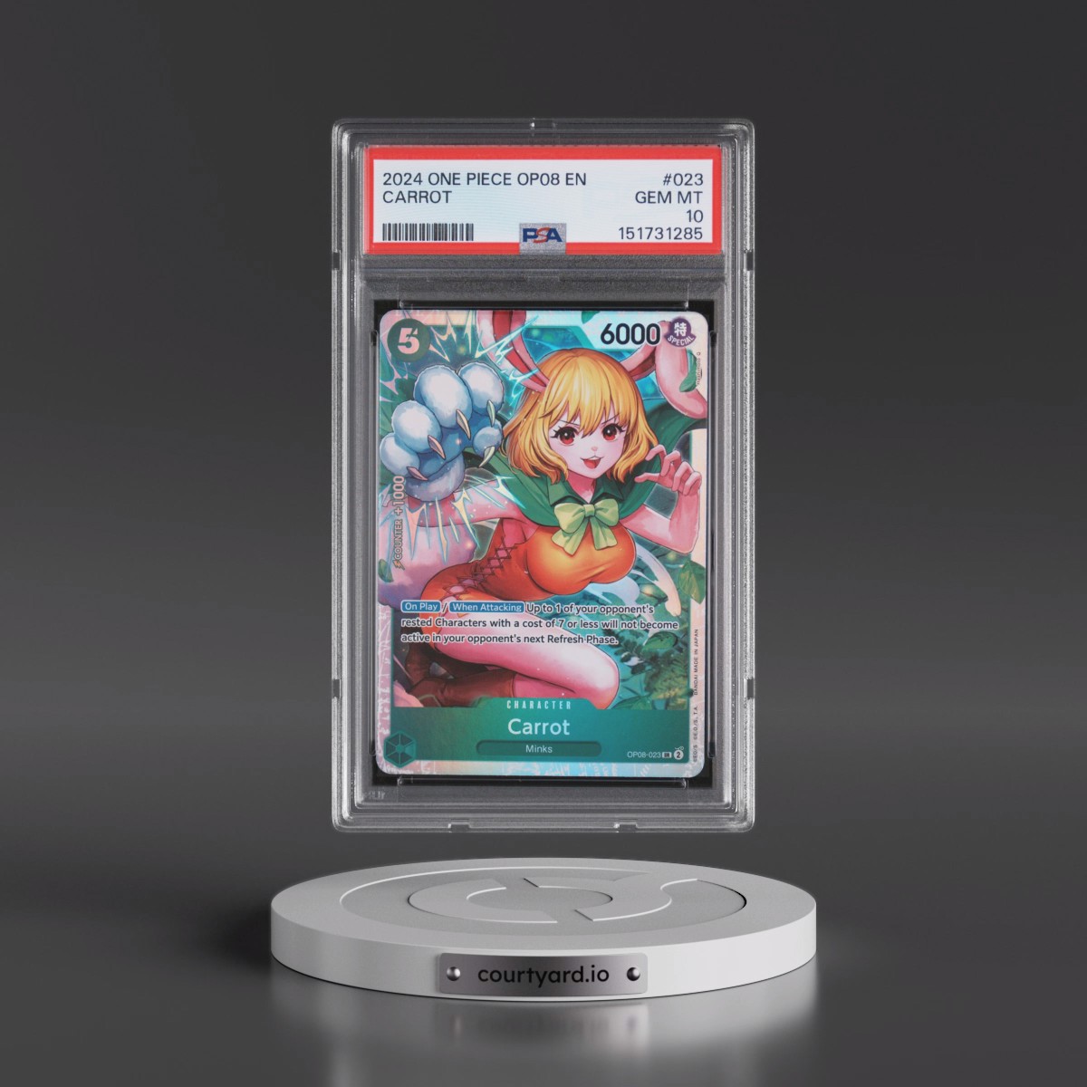 2024 One Piece OP08-Two Legends #023 Carrot (PSA 10 GEM MINT)