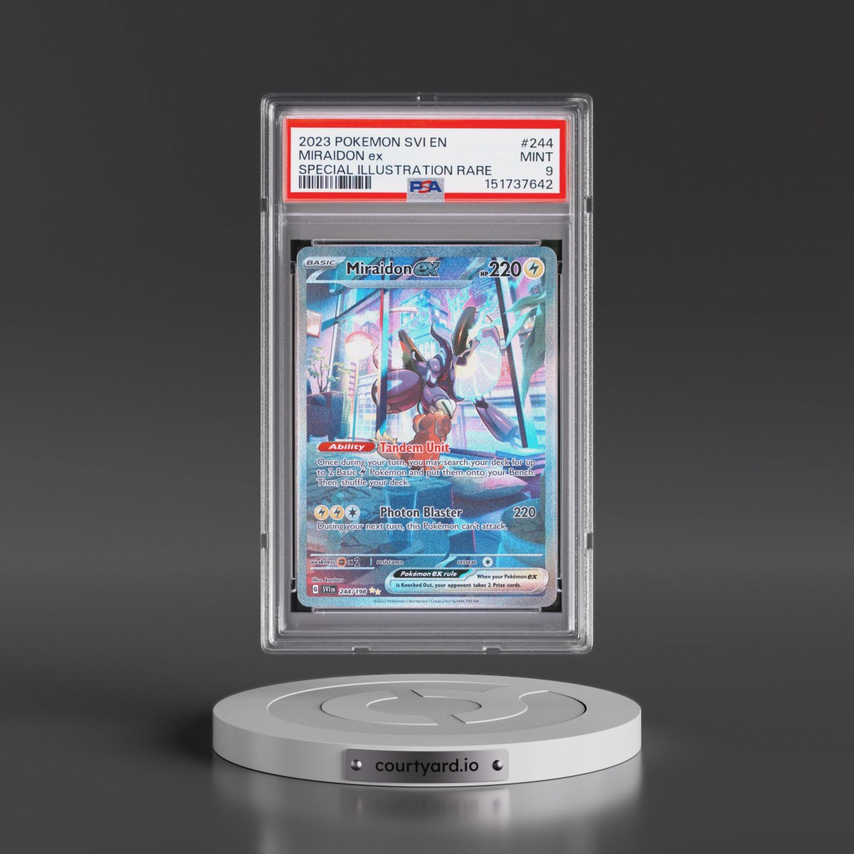 2023 Pokémon Svi EN-Scarlet & Violet #244 Miraidon EX - Holo Special Illustration Rare (PSA 9 MINT)