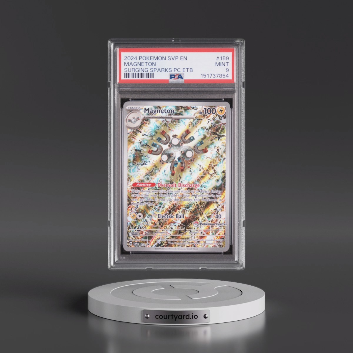 2024 Pokémon Svp EN-SV Black Star Promo #159 Magneton - Surging Sparks Pokemon Center Elite Trainer Box (PSA 9 MINT)