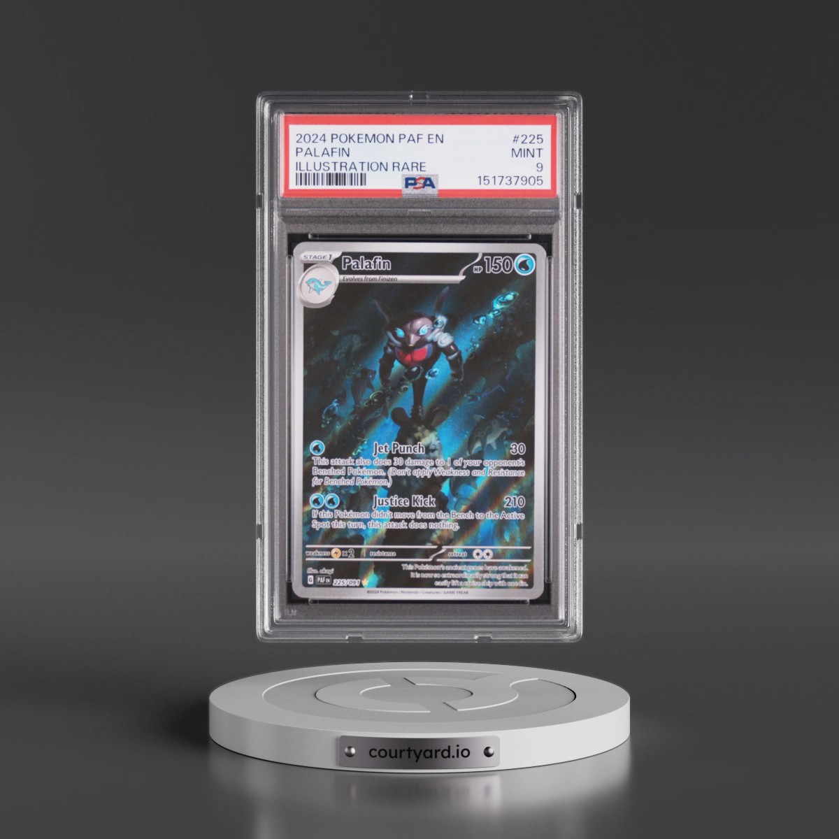 2024 Pokémon Paf EN-Paldean Fates #225 Palafin - Illustration Rare (PSA 9 MINT)