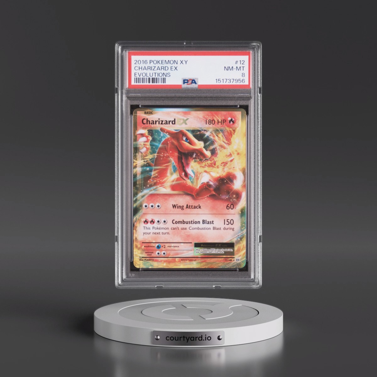 2016 Pokémon XY Evolutions #12 Charizard EX - Holo (PSA 8 NM-MT)