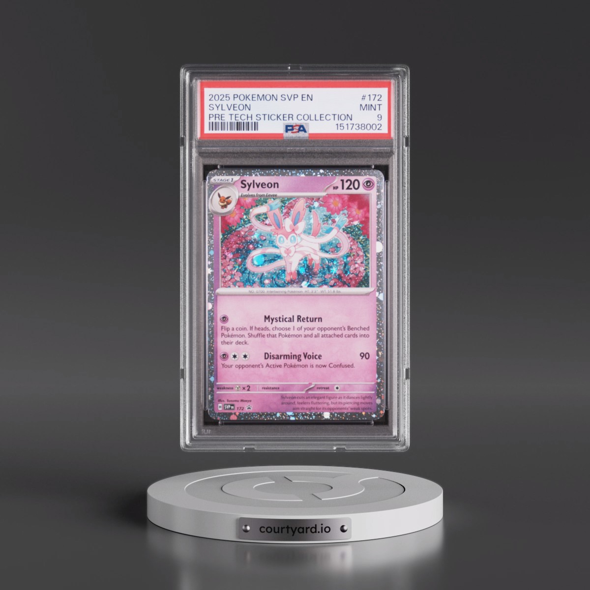 2025 Pokémon Svp EN-SV Black Star Promo Sylveon - Prismatic Evolutions Tech Sticker Collection #172 PSA 9