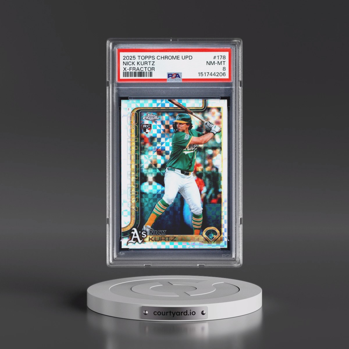 2025 Topps Chrome Update #178 Nick Kurtz - X-Fractor (PSA 8 NM-MT)