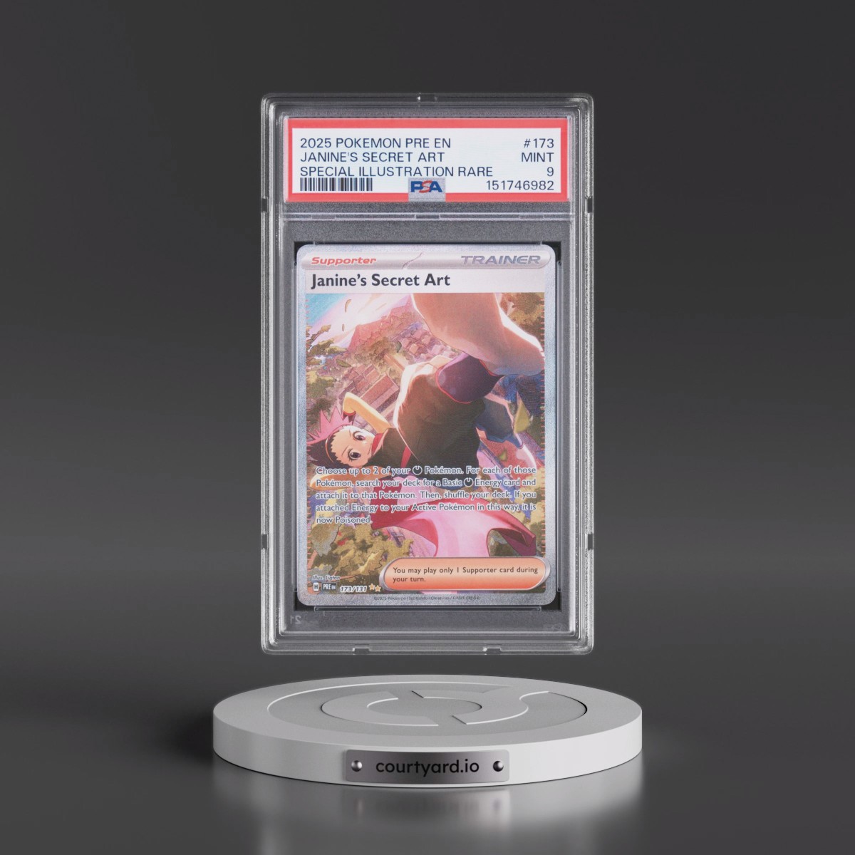 2025 Pokémon Pre EN-Prismatic Evolutions #173 Janine's Secret Art - Special Illustration Rare (PSA 9 MINT)