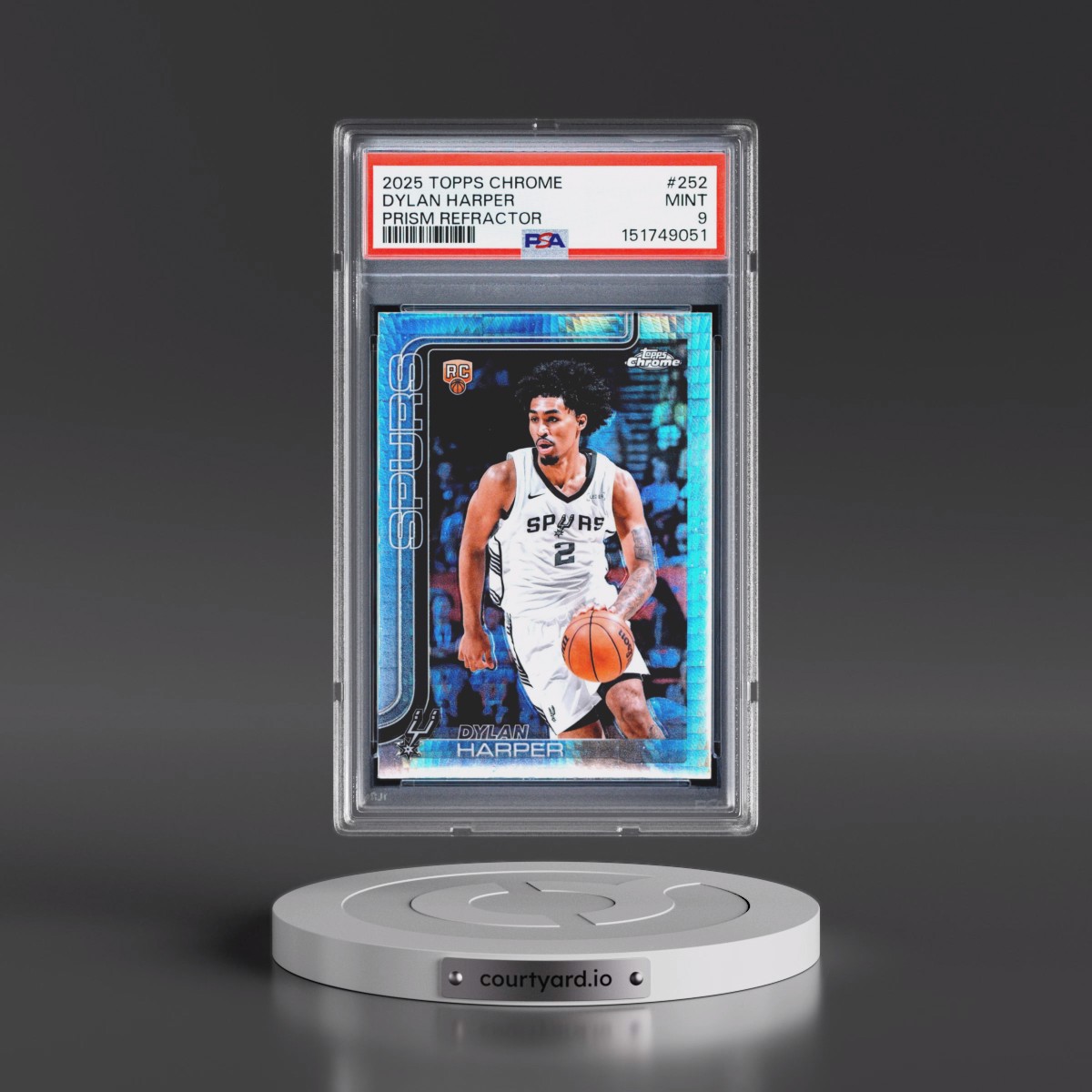 2025 Topps Chrome #252 Dylan Harper - Prism Refractor (PSA 9 MINT)