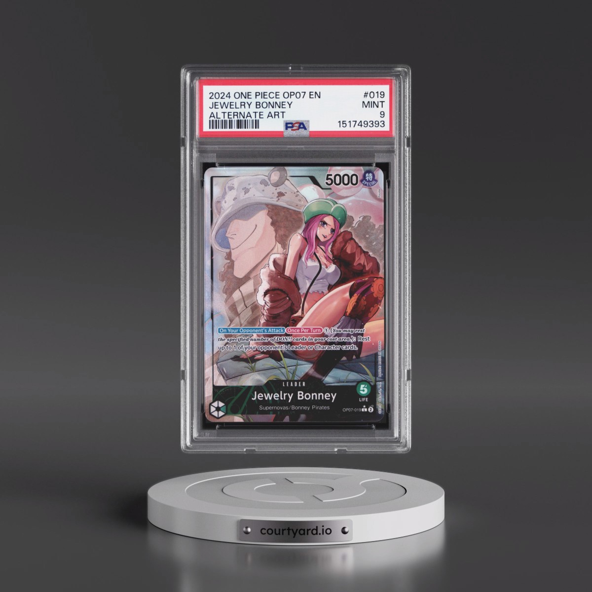 2024 One Piece OP07-500 Years in the Future #019 Jewelry Bonney - Alternate Art (PSA 9 MINT)