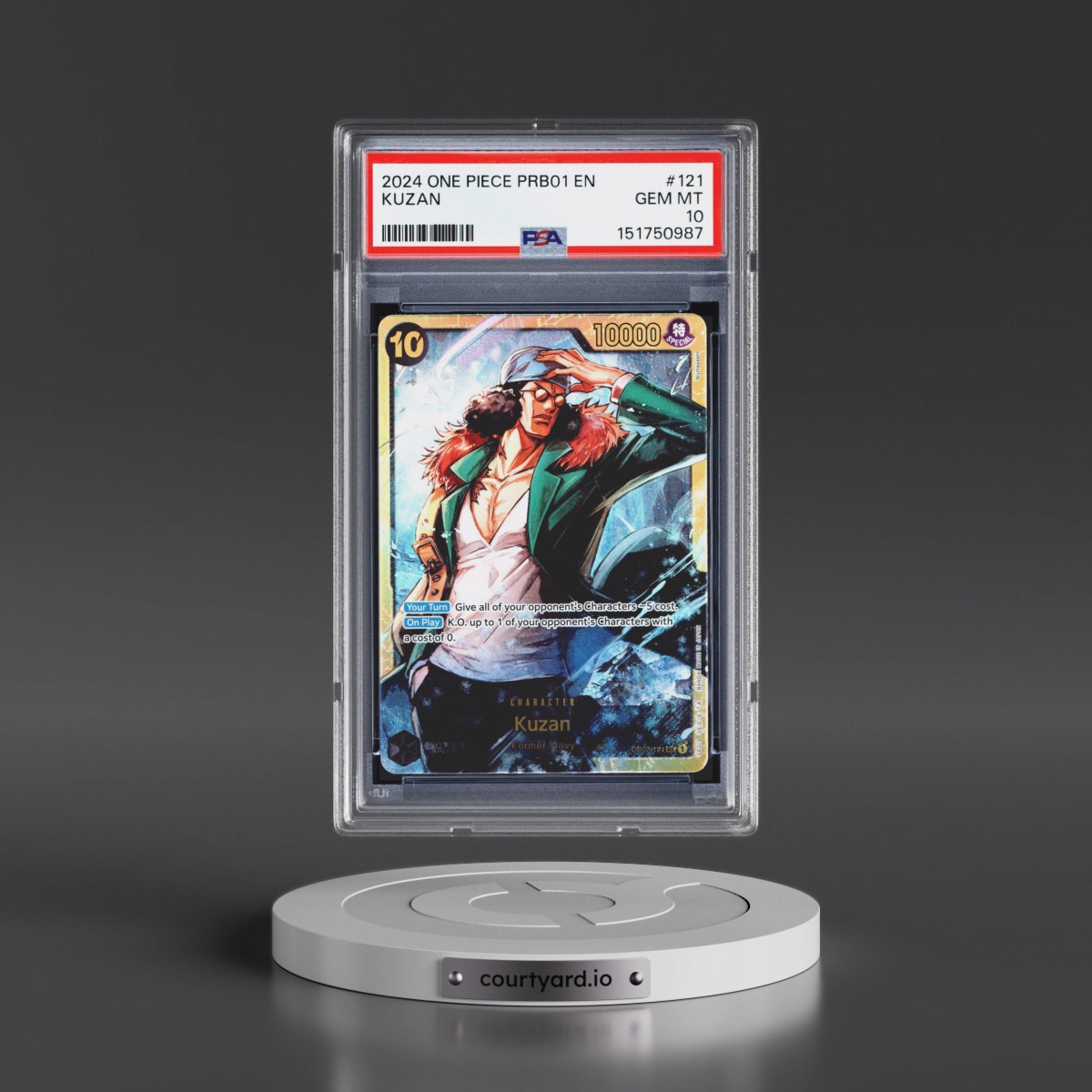 2024 One Piece PRB01-Premium Booster -One Piece Card the Best #121 Kuzan (PSA 10 GEM MINT)