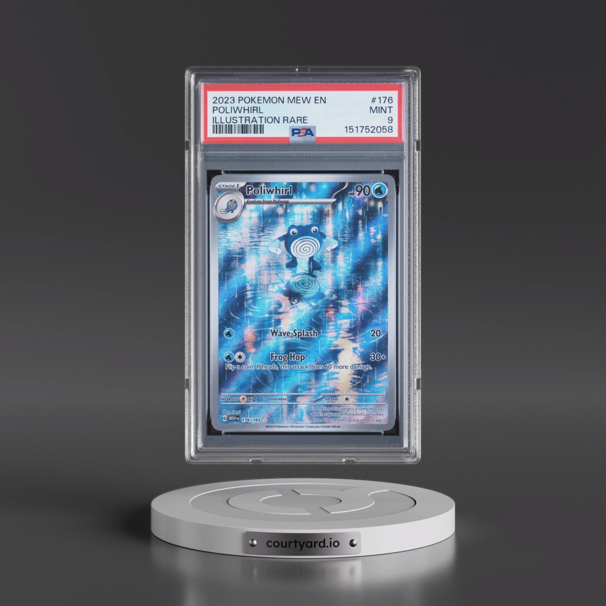 2023 Pokémon Mew EN-151 #176 Poliwhirl - Illustration Rare (PSA 9 MINT)
