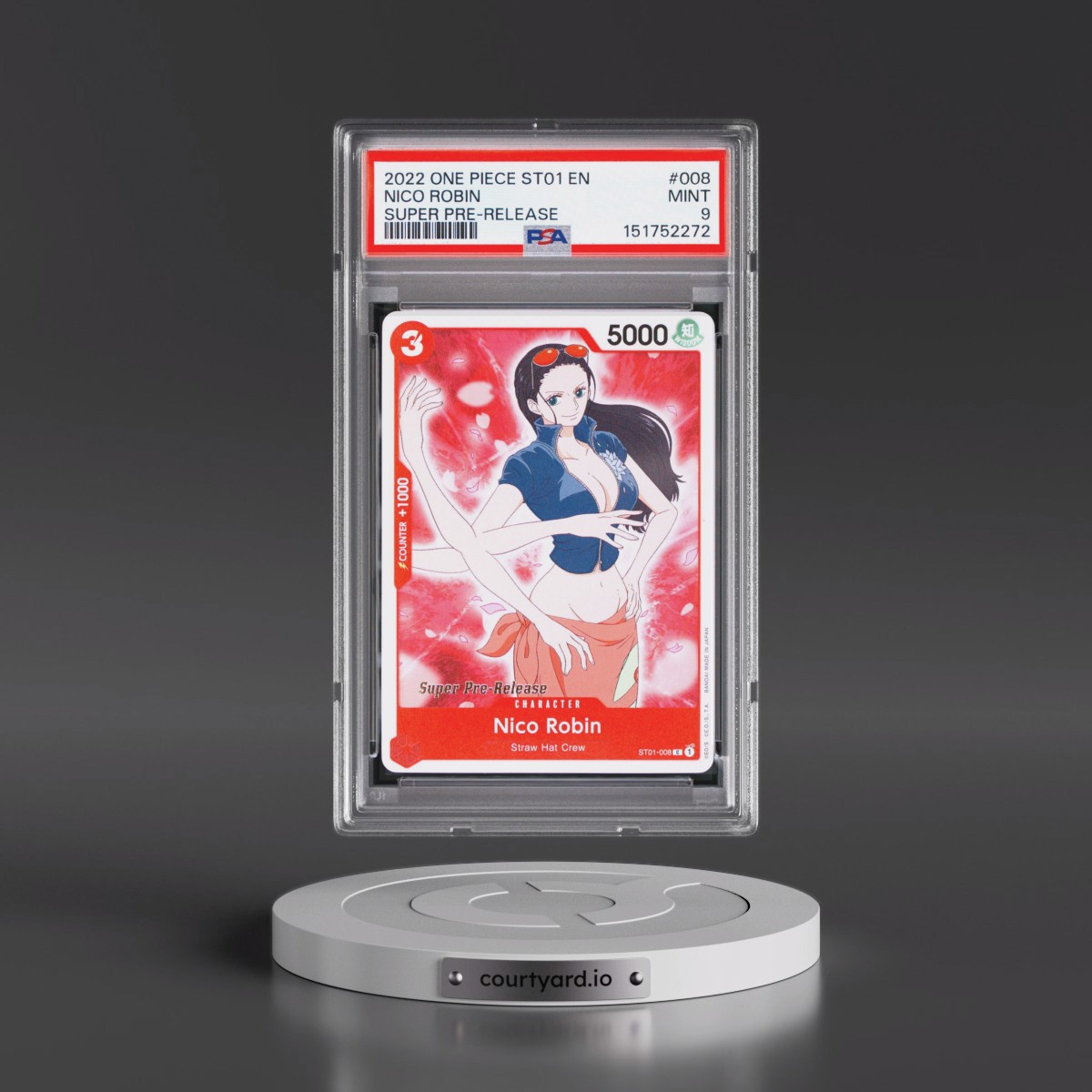 2022 One Piece Starter Deck ST01-Straw Hat Crew #008 Nico Robin - Super Pre-Release (PSA 9 MINT)