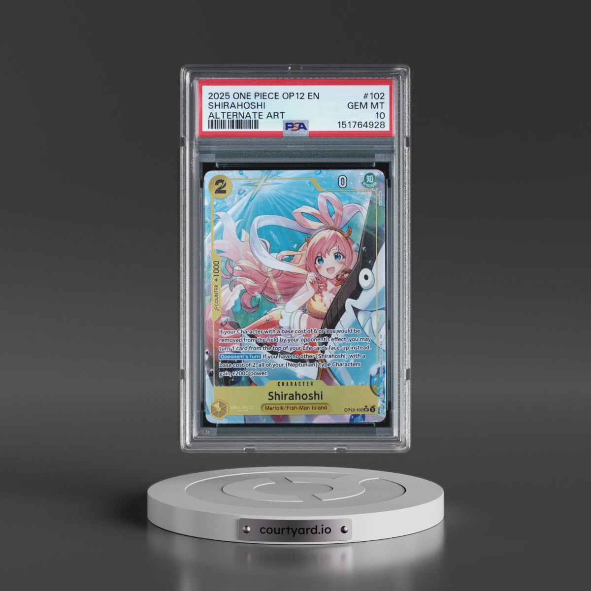 2025 One Piece OP12-Legacy of the Master #102 Shirahoshi - Alternate Art (PSA 10 GEM MINT)