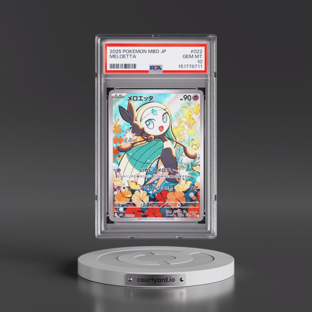 2025 Pokémon Mbd-Mega Starter Set Mega Diancie EX #022 Meloetta (PSA 10 GEM MINT)