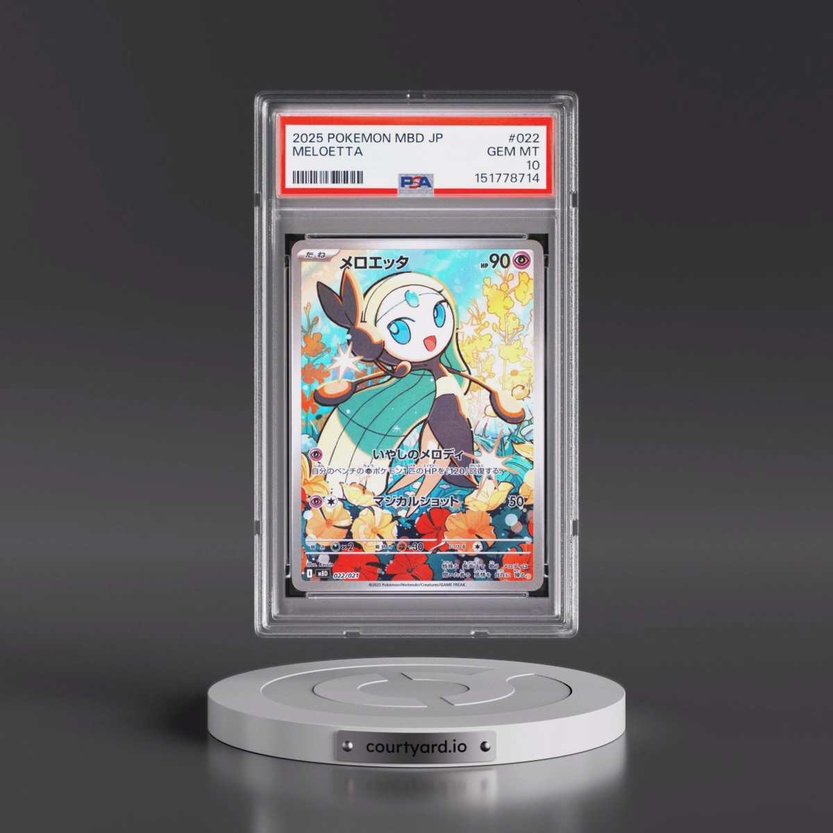 2025 Pokémon Mbd-Mega Starter Set Mega Diancie EX #022 Meloetta (PSA 10 GEM MINT)