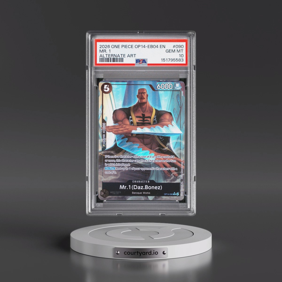 2026 One Piece OP14-EB04-the Azure Sea's Seven #090 Mr. 1 - Alternate Art (PSA 10 GEM MINT)