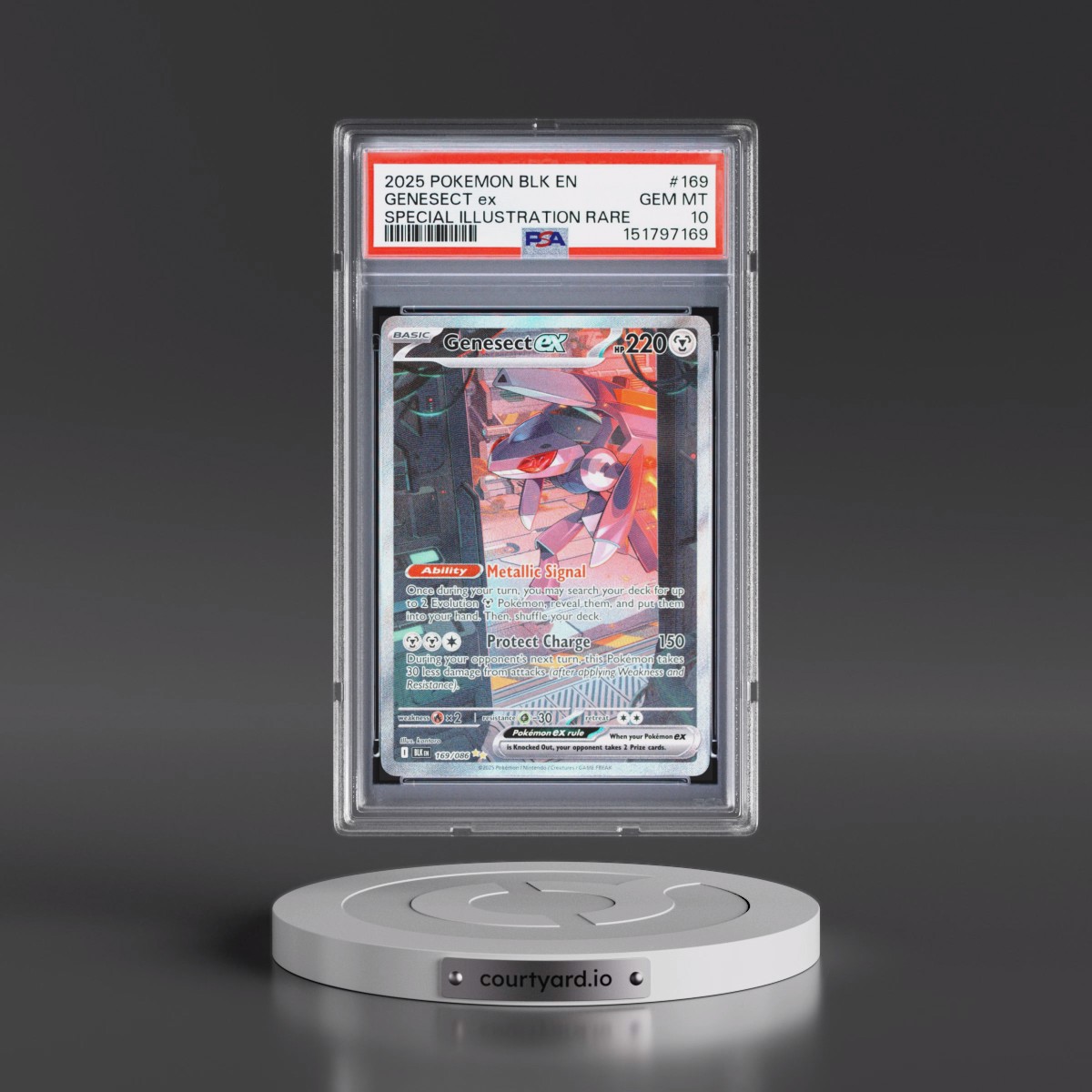 2025 Pokémon Blk EN-Black Bolt #169 Genesect EX - Holo Special Illustration Rare (PSA 10 GEM MINT)