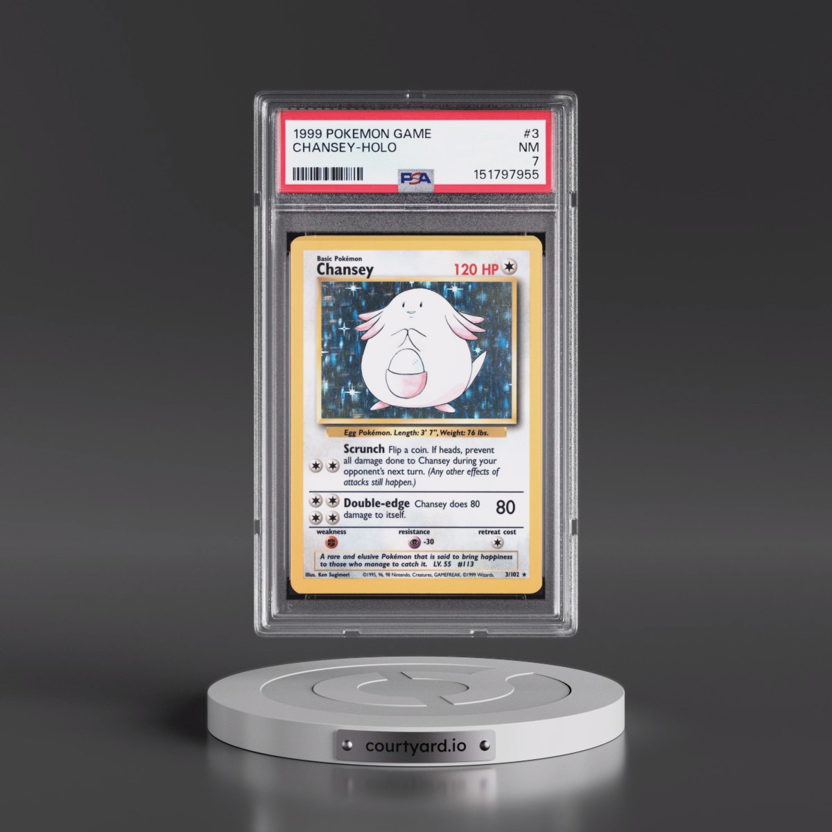 1999 Pokémon Game #3 Chansey - Holo (PSA 7 NM)