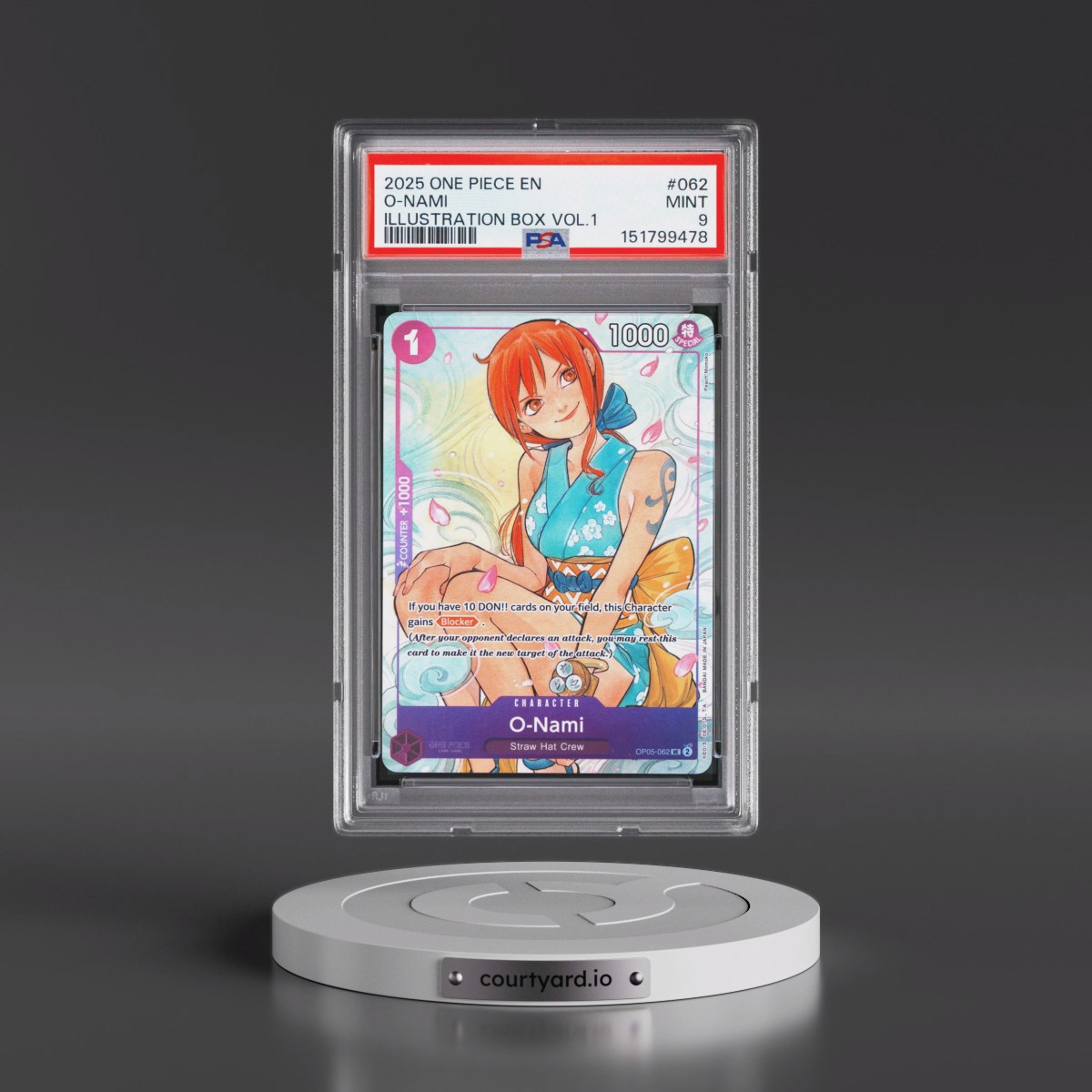 2025 One Piece Promos #062 O-Nami - Illustration Box Vol.1 (PSA 9 MINT)