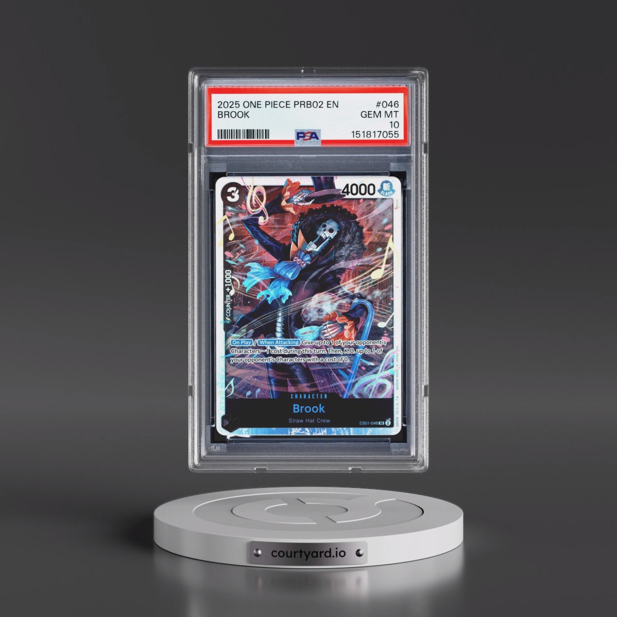 2025 One Piece PRB02-Premium Booster -One Piece Card the Best- Vol.2 #046 Brook (PSA 10 GEM MINT)