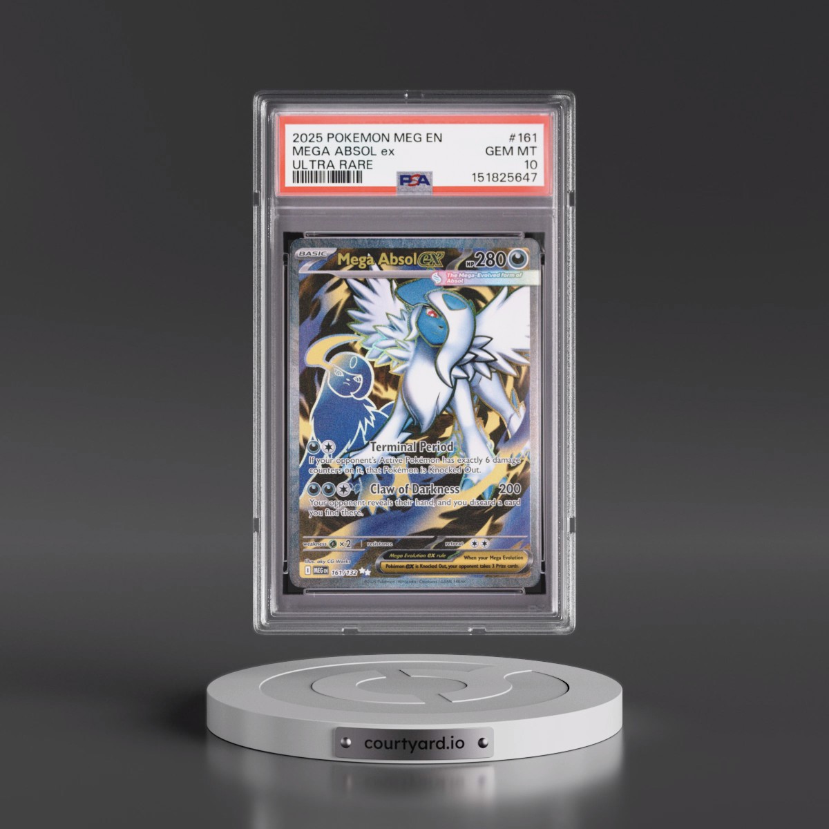 2025 Pokémon Meg EN-Mega Evolution #161 Mega Absol EX - Holo Ultra Rare (PSA 10 GEM MINT)