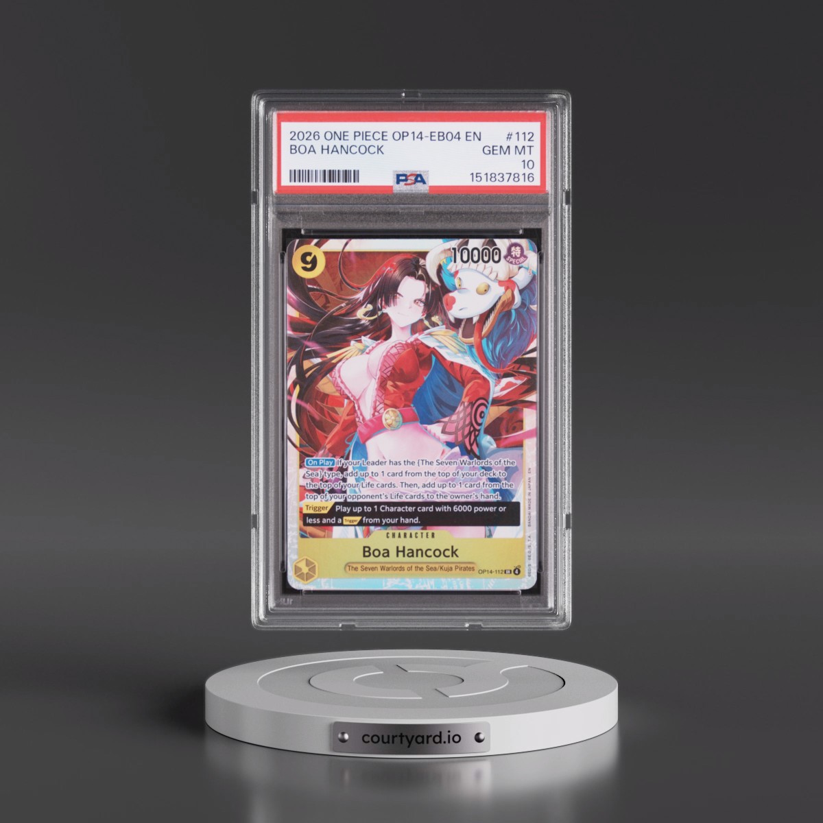 2026 One Piece OP14-EB04-the Azure Sea's Seven #112 Boa Hancock (PSA 10 GEM MINT)