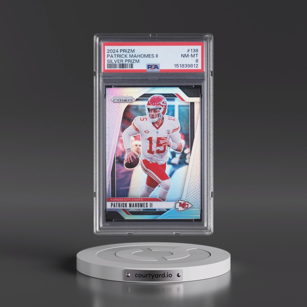 2024 Panini Prizm #138 Patrick Mahomes II - Silver Prizm (PSA 8 NM-MT)