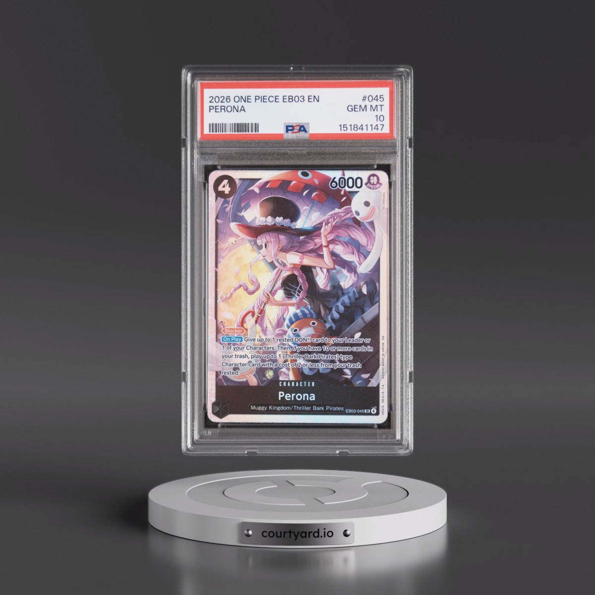 2026 One Piece EB03-Extra Booster -One Piece Heroines Edition #045 Perona (PSA 10 GEM MINT)