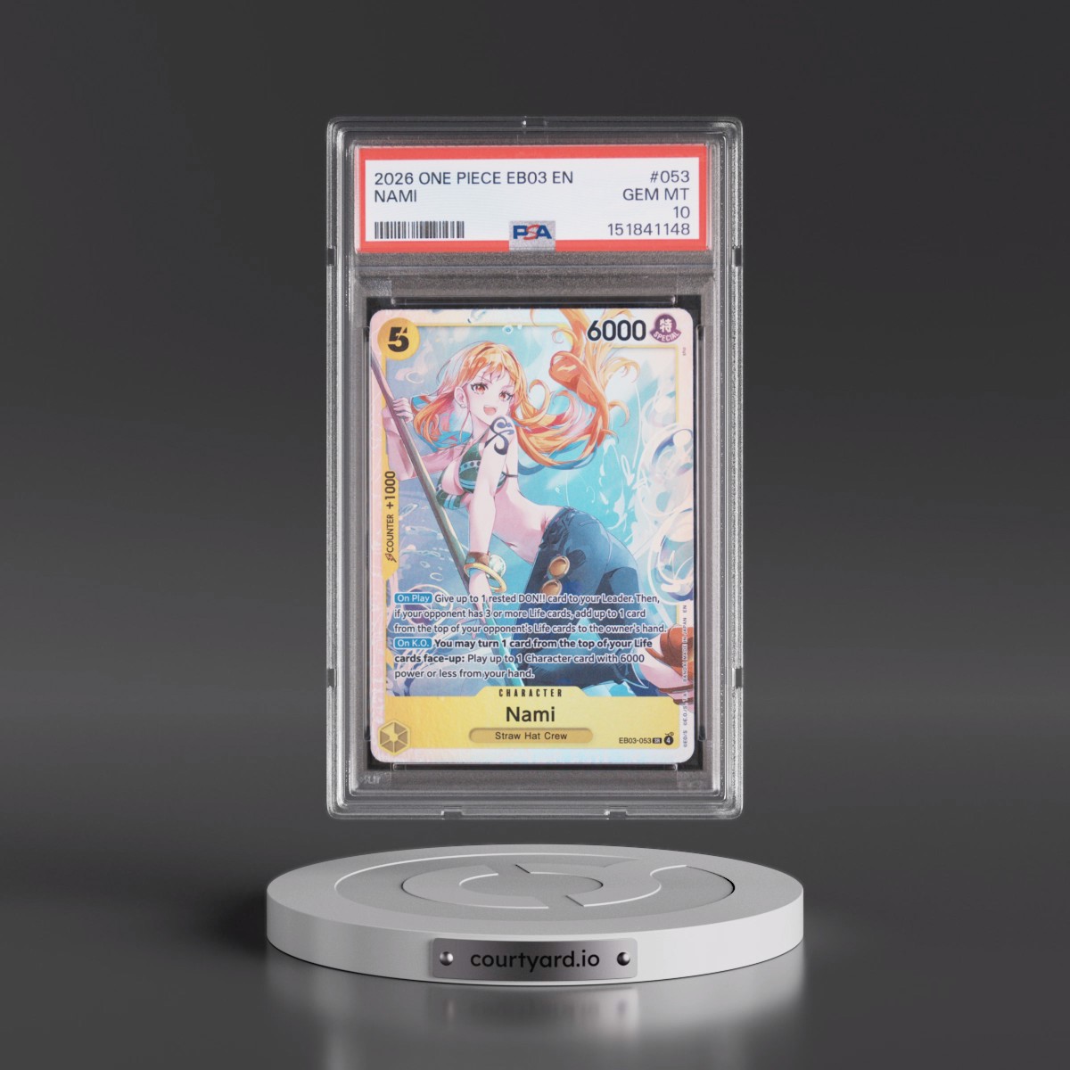 2026 One Piece EB03-Extra Booster -One Piece Heroines Edition #053 Nami (PSA 10 GEM MINT)