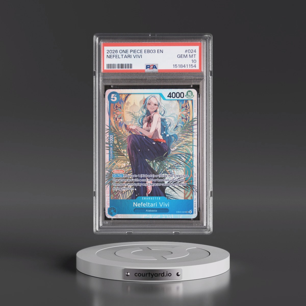 2026 One Piece EB03-Extra Booster -One Piece Heroines Edition #024 Nefeltari Vivi (PSA 10 GEM MINT)