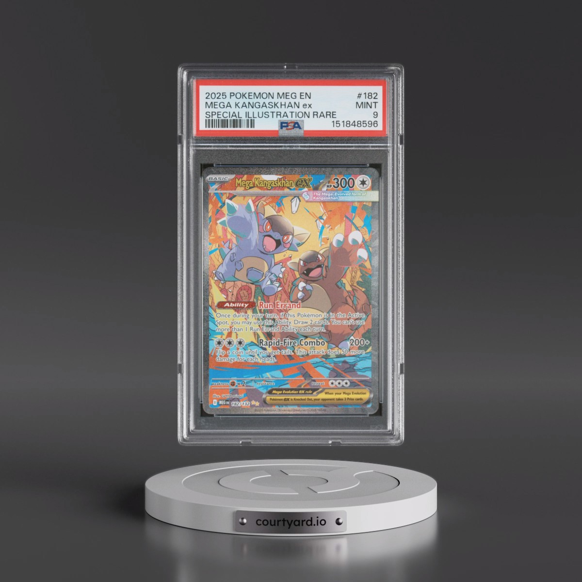 2025 Pokémon Meg EN-Mega Evolution #182 Mega Kangaskhan EX - Holo Special Illustration Rare (PSA 9 MINT)