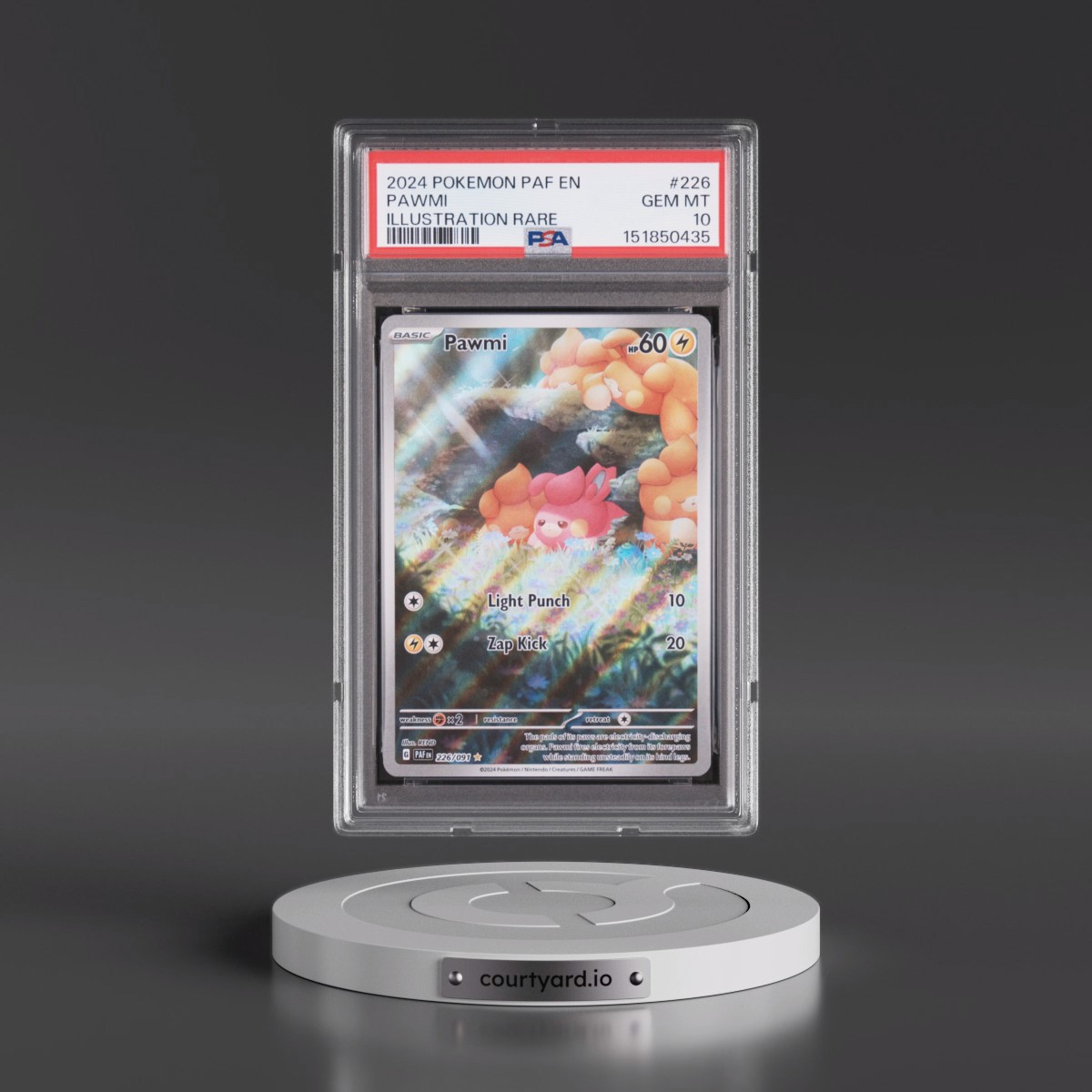 2024 Pokémon Paf EN-Paldean Fates #226 Pawmi - Illustration Rare (PSA 10 GEM MINT)