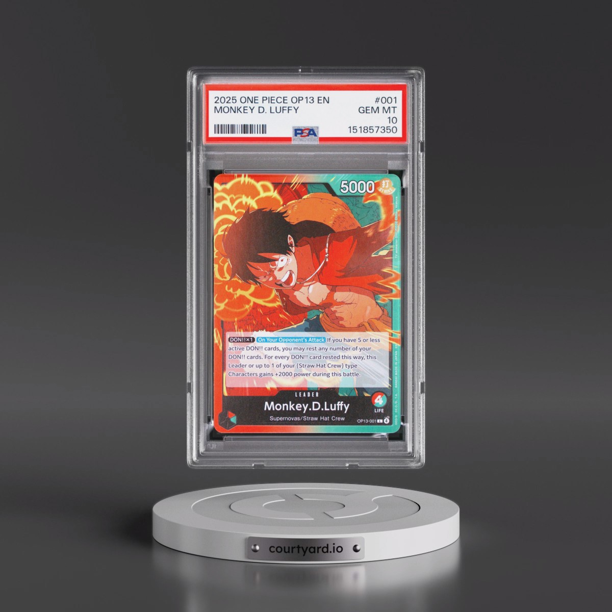 2025 One Piece OP13-Carrying on His Will #001 Monkey D. Luffy (PSA 10 GEM MINT)
