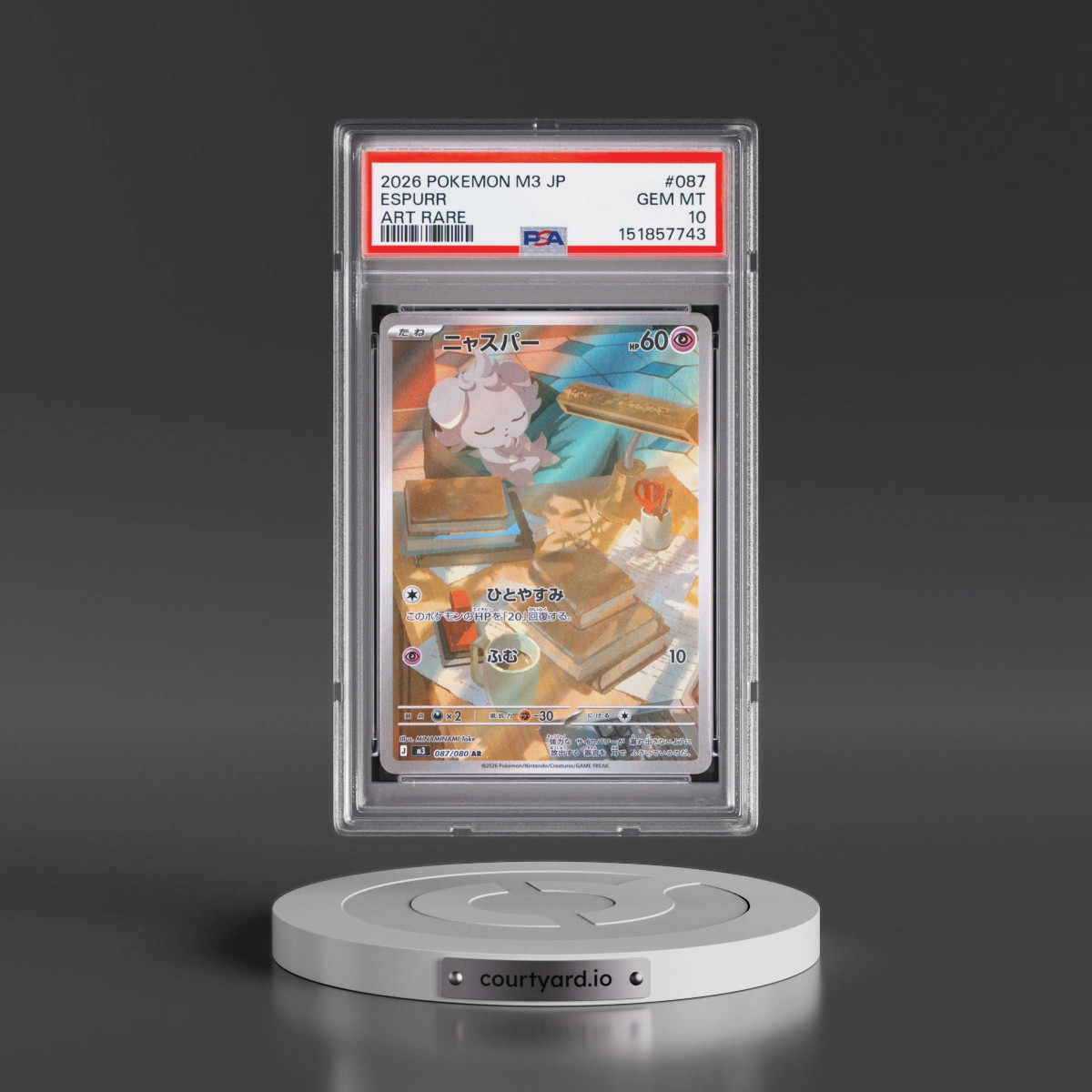 2026 Pokémon M3-Nullifying Zero #087 Espurr - Art Rare (PSA 10 GEM MINT)