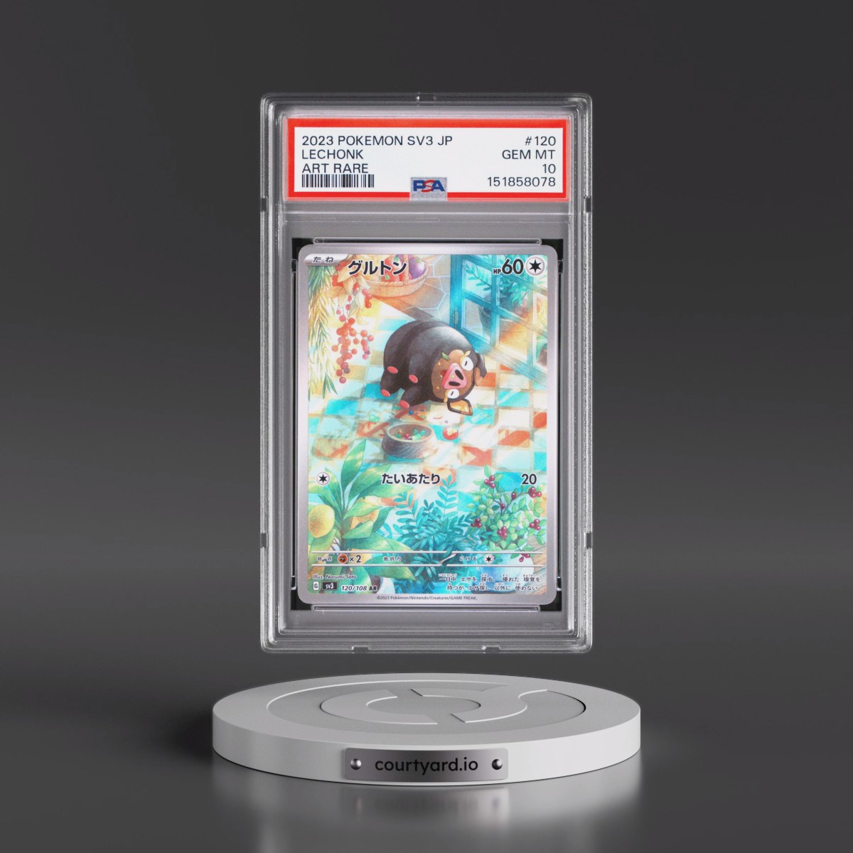 2023 Pokémon SV3-Ruler of the Black Flame #120 Lechonk - Art Rare (PSA 10 GEM MINT)